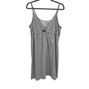 Vintage Character Babydoll Chemise Mini Slip Dress XL Black White Floral Y2K